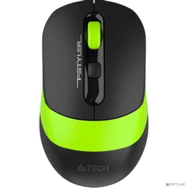 Мышь компьютерная A4Tech Fstyler FG10CS Air черный/зеленый 2000dpi/WLS USB