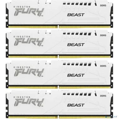 Память оперативная/ Kingston 64GB 6000MT/s DDR5 CL40 DIMM (Kit of 4) FURY Beast White XMP