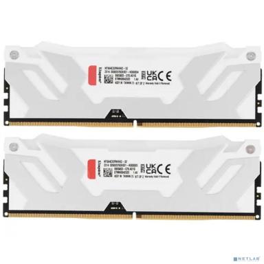 Память оперативная/ Kingston 32GB 6400MT/s DDR5 CL32 DIMM (Kit of 2) FURY Renegade RGB White XMP