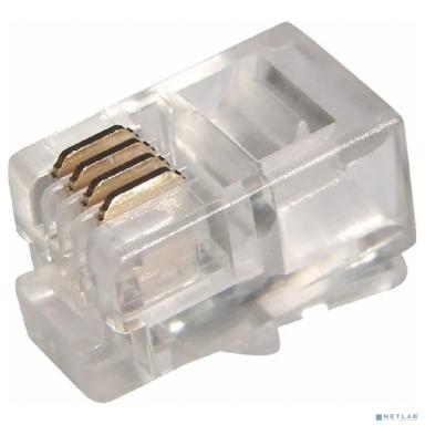 Rexant (05-1001) Разъем телефонный UTP, RJ-9 (4P4C), CAT 3 (100 шт)