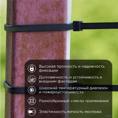 PROconnect (57-1303) Стяжка кабельная нейлоновая 300x4,8мм, черная (100 шт/уп)