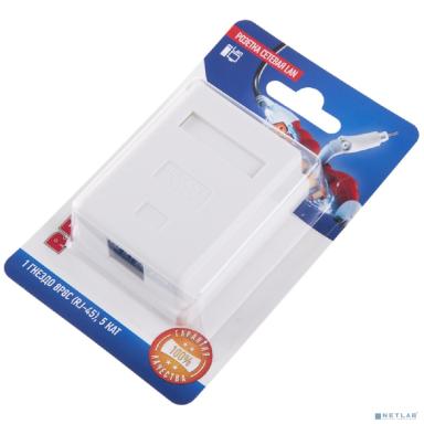 Rexant (06-0104-B) Розетка сетевая LAN, на стену, 1 гнездо 8Р8С (RJ-45), CAT 5e
