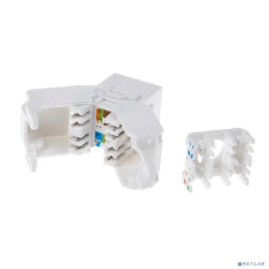 Rexant (05-1052) Модуль Keystone Jack RJ-45(8P8C) UTP, CAT 6, тип 180 градусов, самозажимной, белый