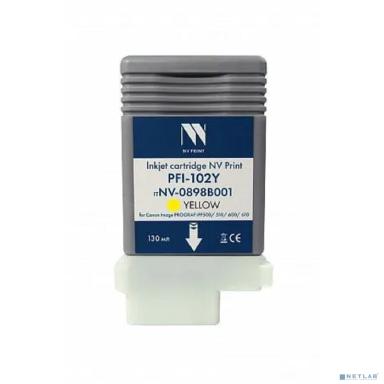Струйный картридж NV Print PFI-102Y (NV-0898B001) Yellow для Canon ImagePROGRAF iPF500/510/600/610 (130 мл) 