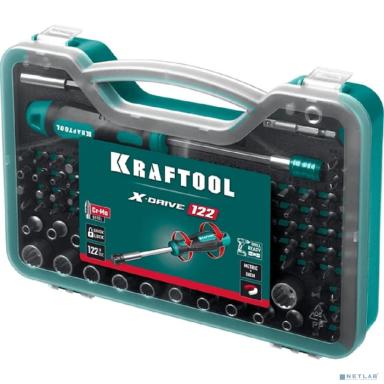 KRAFTOOL X-Drive-122, 122 шт, набор: отвертка-битодержатель с насадками  [26816]