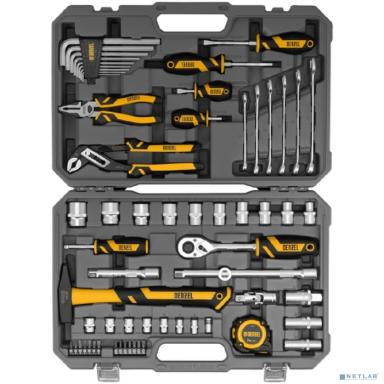 Набор инструментов, 1/2", 1/4", CrV, S2, пластиковый кейс, 64 предмета// Denzel [15801]