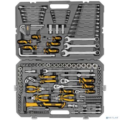 Набор инструментов, 1/2", 1/4", 3/8", CrV, S2, пластиковый кейс, 144 предмета// Denzel [15805]
