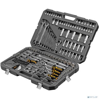 Набор инструментов, 1/2", 1/4", 3/8", CrV, S2, пластиковый кейс, 216 предметов// Denzel [15807]