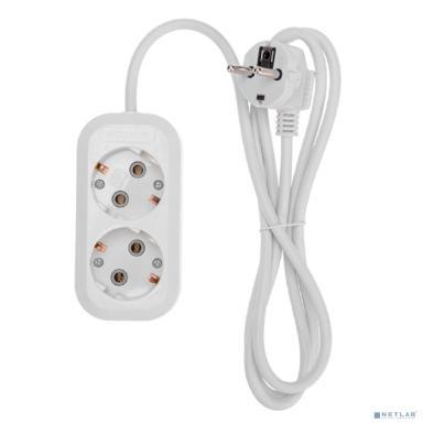 PROconnect (13-4202) Удлинитель 2 гнезда, 1,5м, 3х0,75мм?, с/з, белый