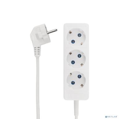 PROconnect (11-7209) Удлинитель 3 гнезда, 3м, 3х0,75мм?, с/з, белый