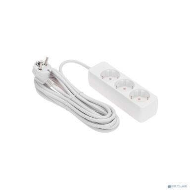 PROconnect (13-4210) Удлинитель 3 гнезда, 5м, 3х0,75мм?, с/з, белый