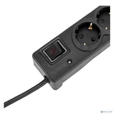 Kranz (13-4702) Фильтр сетевой 5 гнезд, 3м, 3х1,5мм?, с автовыкл, 2 USB, черный