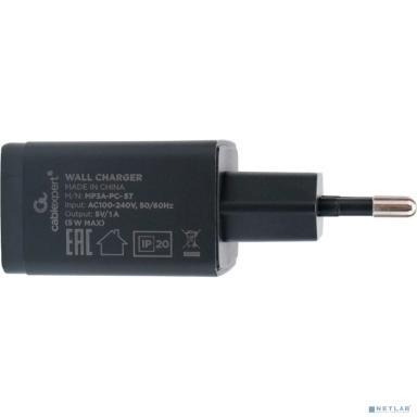 Cablexpert Зарядное устройство 5Вт, 1А, 1xUSB, черный, пакет (MP3A-PC-57)
