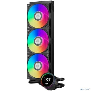 Система охлаждения/ PCCooler DA360 Pro ARGB Digital BK (300W, 360mm, LED temp., Black, ARGB/ Fans: 3x120mm, 75.8CFM, 33.7dBA, 2200RPM/ Pump height 57mm, 28dBA, 3000RPM, Rad thickness 27mm/ S: 1851, 17