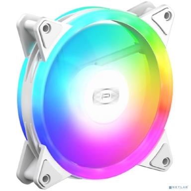 Кулер для корпуса/ PCCooler F3 T120 ARGB WH (120x120x25mm, 4-pin PWM, ARGB, 46CFM, 21.6dBA, 1800RPM, White)