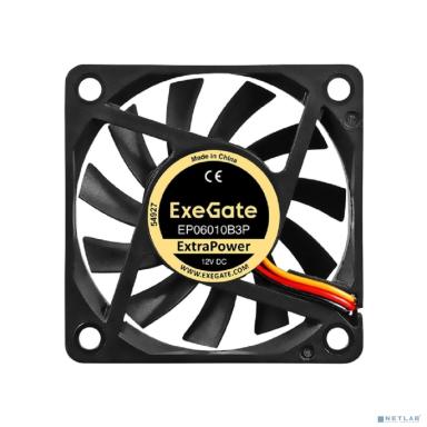 Exegate EX297028RUS Вентилятор 12В DC ExeGate ExtraPower EP06010B3P (60x60x10 мм, 2-Ball (двойной шарикоподшипник), 3pin, 3000RPM, 24dBA)