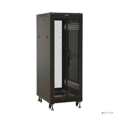 Шкаф серверный Hyperline (TTBR-2266-DD-RAL9004) напольный 22U 600x600мм пер.дв.перфор. задн.дв.перфор. 2 бок.пан. 1000кг черный 510мм 1166мм IP20 сталь