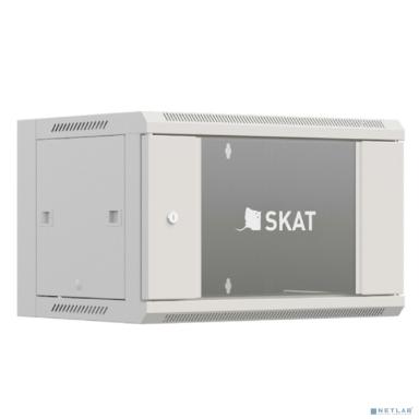 БАСТИОН SKAT TB-6W645GF-G Шкаф настенный телекоммуникационный 6U 600х450х370мм, дверь стеклянная (4410) {1.5 года гарантия}
