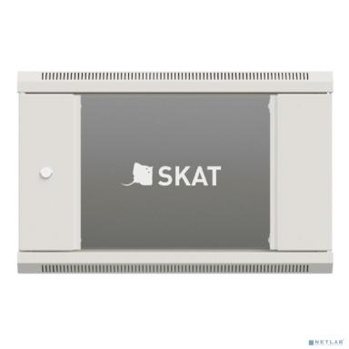 БАСТИОН SKAT TB-9W645GF-G Шкаф настенный телекоммуникационный 9U 600х450х500мм, дверь стеклянная (4412) {1.5 года гарантия}