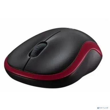 Мышь Logitech M186 черный/красный оптическая 1000dpi беспров. USB для ноутбука 2but (910-004133)