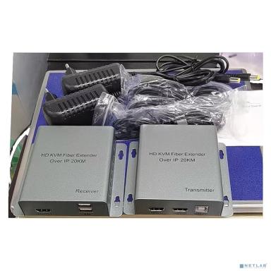 ORIENT VE065F, HDMI Fiber IP KVM Extender (Tx+Rx), HDMI+USB удлинитель до 20 км по оптическому кабелю, HDMI 1.4, 1080p@60Hz, (33327)
