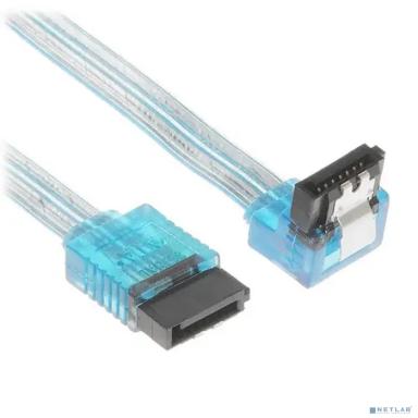Cablexpert Кабель интерфейсный SATA Sata3 7pin / 7pin, угловой, защелка, 50см, прозрачный, пакет (CC-SATAM-DATA90-TR-50CM)