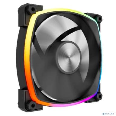 Powercase Вентилятор (M55-12 ARGB) Black 120x120x25mm (PWM, 100шт./кор, 4pin PWM (M+F)+ 3pin ARGB (M+F), 600-1500±10% об/мин) Bulk