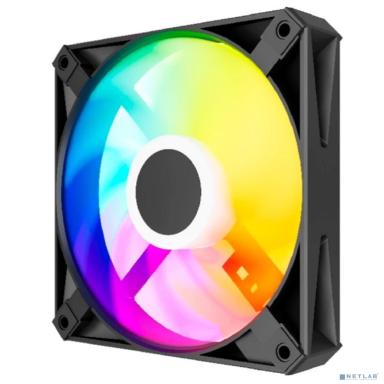 Powercase Вентилятор (M56-12 ARGB) Black 120x120x25mm (PWM, 100шт./кор, 4pin PWM (M+F)+ 3pin ARGB (M+F), 700-1500±10% об/мин) Bulk