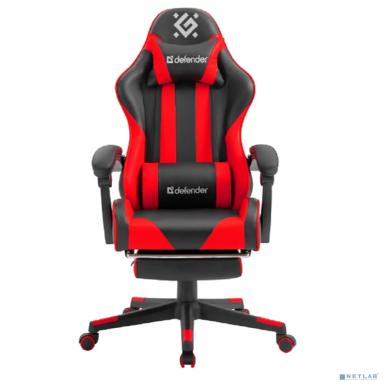 Игровое кресло Rock Черный/Красный,подставка, PU DEFENDER