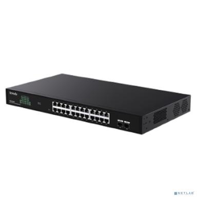 TENDA TEG2226F Коммутатор облачный управляемый, 24x1 Гбит/с, SFP 2x1 Гбит/с, установка в стойку, металлический корпус