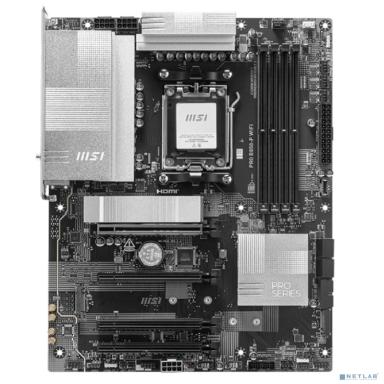 Материнская плата MSI PRO B850-P WIFI B850, AM5, 4*DDR5, 4*PCIEx16, 3*M.2, 3*TypeC, 1*USB3.2Gen2, 5*USB3.2Gen1, 8*USB2.0, 4*SATA3.0, 5G, HDMI, ATX, RTL