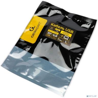 Cablexpert Кабель USB2.0 Type-C/Type-C, 5А, 240Вт, PD3.1/QC4.0, медь, оплетка, 1м, черный (CCP-USB2.0-240W-1M)