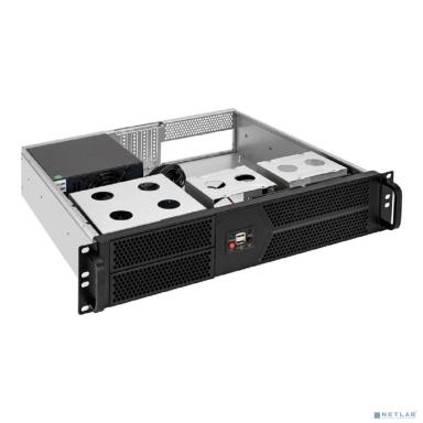 Exegate EX298536RUS Серверный корпус ExeGate Pro 2U400-04 <RM 19", высота 2U, глубина 400, БП 1200PPH-SE, 2*USB>