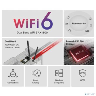 Mercusys MA70XE Адаптер PCI Express с поддержкой Wi-Fi AX1800 и Bluetooth 5.4