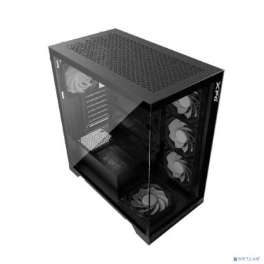 XPG INVADER X BLACK (INVADERXMT-BKCWW) Mid-Tower Gaming ATX PC Case with Panoramic View, Tempered Glass Panels, and RGB Lighting Black