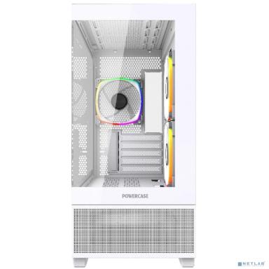 Powercase Vision Micro M3W, Tempered Glass, 3x 120mm ARGB PWM Fan, белый, mATX  (CVMMW-A3)