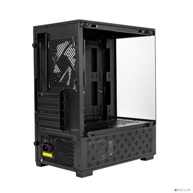 Exegate EX298753RUS Корпус Minitower ExeGate i3 SEA-NPX600 (mATX, БП 600NPX, 2*USB+1*USB3.0, HD аудио, черный, 1 вент. 12см с RGB подсветкой, передняя и боковая панели - закаленное стекло)