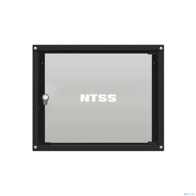 NTSS Шкаф настенный телекоммуникационный NTSS LIME 15U 550х450х770мм, 2 профиля 19, дверь стеклянная, боковые стенки несъемные, разобранный, черный RAL 9005 NTSS-WL15U5545GS-BL