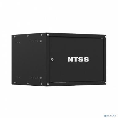 NTSS Шкаф настенный телекоммуникационный NTSS LIME 6U 550х350х370мм, 2 профиля 19, дверь сплошная металл, боковые стенки несъемные, разобранный, черный RAL 9005 NTSS-WL6U5535FD-BL