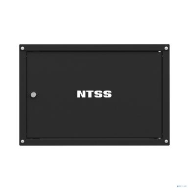 NTSS Шкаф настенный телекоммуникационный NTSS LIME 6U 550х450х370мм, 2 профиля 19, дверь сплошная металл, боковые стенки несъемные, разобранный, черный RAL 9005 NTSS-WL6U5545FD-BL