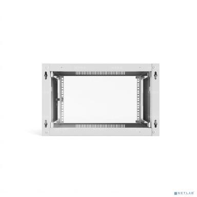 NTSS Шкаф настенный телекоммуникационный NTSS WS 6U 600х600х370мм, 2 профиля 19, дверь сплошная металл, боковые стенки съемные, разобранный, серый RAL 7035 NTSS-WSP6U6060FD