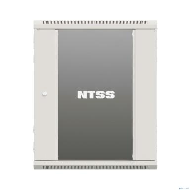 NTSS Шкаф настенный телекоммуникационный NTSS W 18U 600х450х964мм, 2 профиля 19, дверь стеклянная, боковые стенки съемные, задняя стенка, разобранный, серый RAL 7035 NTSS-W18U6045GS