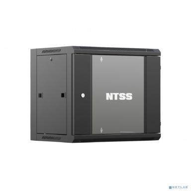 NTSS Шкаф настенный телекоммуникационный NTSS W 12U 600х450х635мм, 2 профиля 19, дверь стеклянная, боковые стенки съемные, задняя стенка, разобранный, черный RAL 9005 NTSS-W12U6045GS-BL