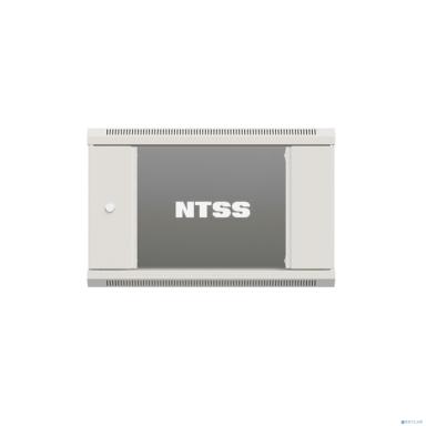 NTSS Шкаф настенный телекоммуникационный NTSS W 6U 600х600х370мм, 2 профиля 19, дверь стеклянная, боковые стенки съемные, задняя стенка, разобранный, серый RAL 7035 NTSS-W6U6060GS-2