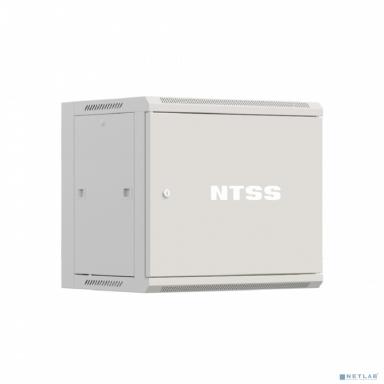 NTSS Шкаф настенный телекоммуникационный NTSS W 12U 600х600х635мм, 2 профиля 19, дверь сплошная металл, боковые стенки съемные, разобранный, серый RAL 7035 NTSS-W12U6060FD