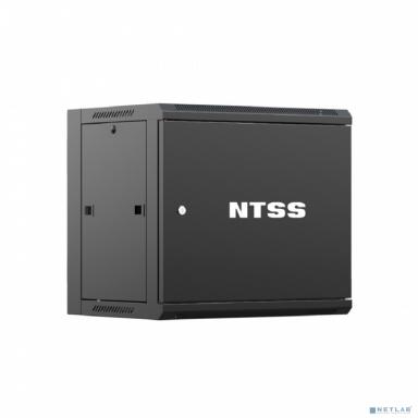 NTSS Шкаф настенный телекоммуникационный NTSS W 12U 600х600х635мм, 2 профиля 19, дверь сплошная металл, боковые стенки съемные, разобранный, черный RAL 9005 NTSS-W12U6060FD-BL