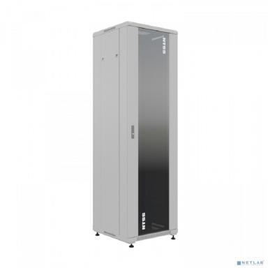 NTSS Шкаф напольный универсальный серверный NTSS R 18U 600х600мм, 4 профиля 19, двери стекло и сплошная металл, боковые стенки съемные, регулируемые опоры, разобранный, серый RAL 7035 NTSS-R18U6060GS-