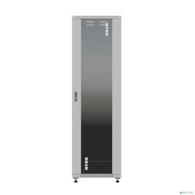 NTSS Шкаф напольный универсальный серверный NTSS R 18U 600х800мм, 4 профиля 19, двери стекло и сплошная металл, боковые стенки съемные, регулируемые опоры, разобранный, серый RAL 7035 NTSS-R18U6080GS