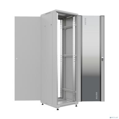 NTSS Шкаф напольный универсальный серверный NTSS R 22U 600х600мм, 4 профиля 19, двери стекло и сплошная металл, боковые стенки съемные, регулируемые опоры, разобранный, серый RAL 7035 NTSS-R22U6060GS