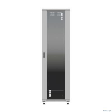 NTSS Шкаф напольный универсальный серверный NTSS R 22U 600х1000мм, 4 профиля 19, двери стекло и сплошная металл, боковые стенки съемные, регулируемые опоры, разобранный, серый RAL 7035 NTSS-R22U60100G